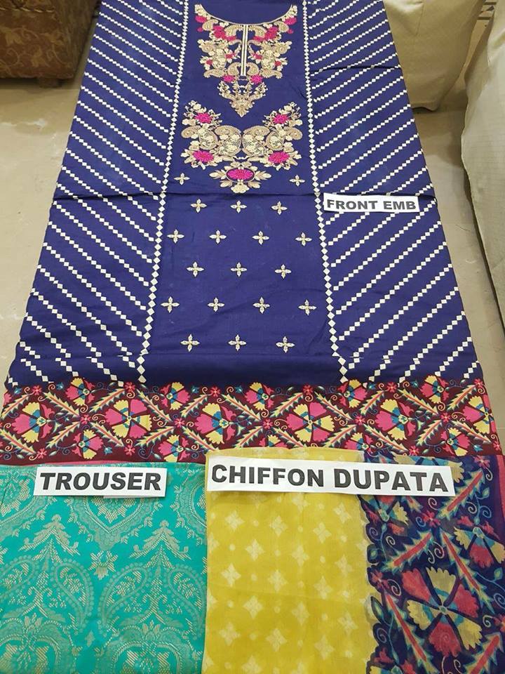 Brand Maria B Linen Collection with Chiffon Dupatta (Master Replica - Unstitched) - Image 2