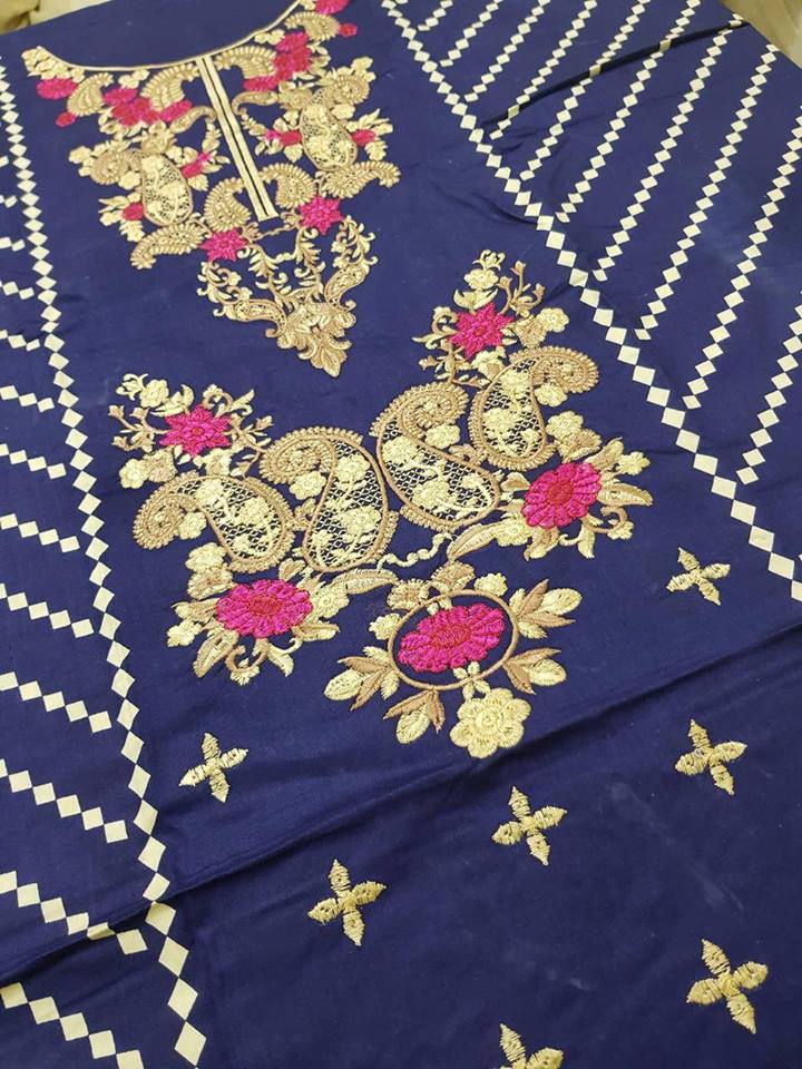 Brand Maria B Linen Collection with Chiffon Dupatta (Master Replica - Unstitched) - Image 3