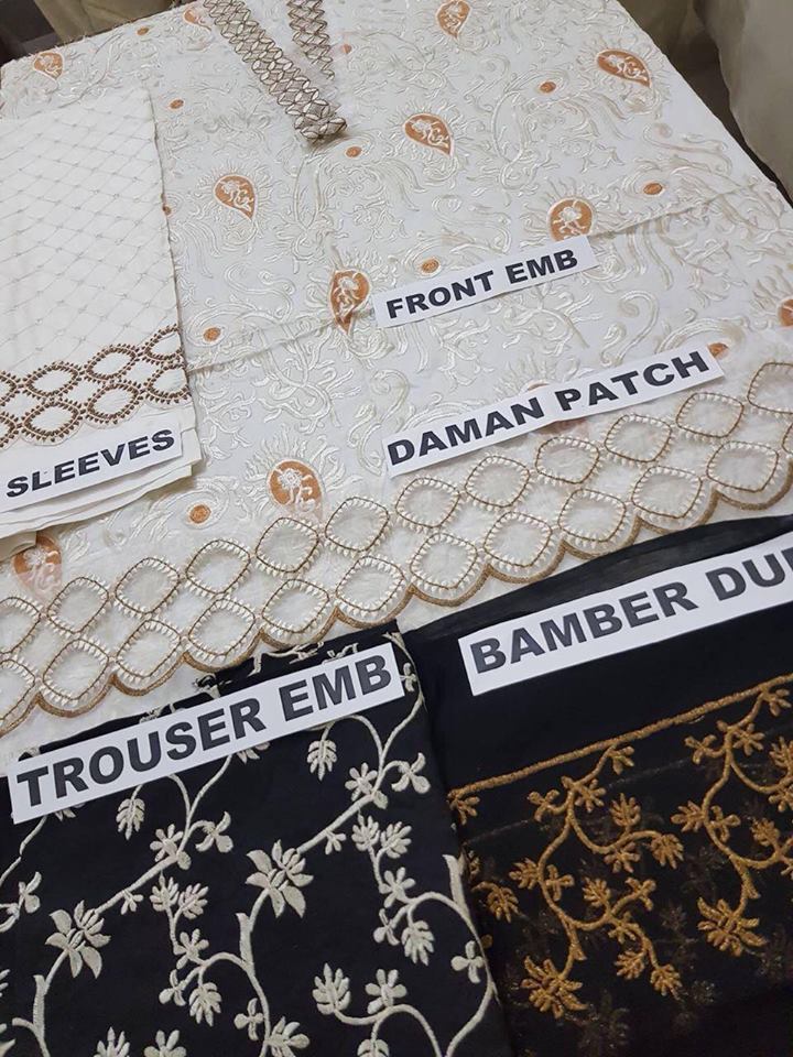 Brand Sidra Mumtaz Linen Collection with Chiffon Dupatta (Master Replica - Unstitched) - Image 3