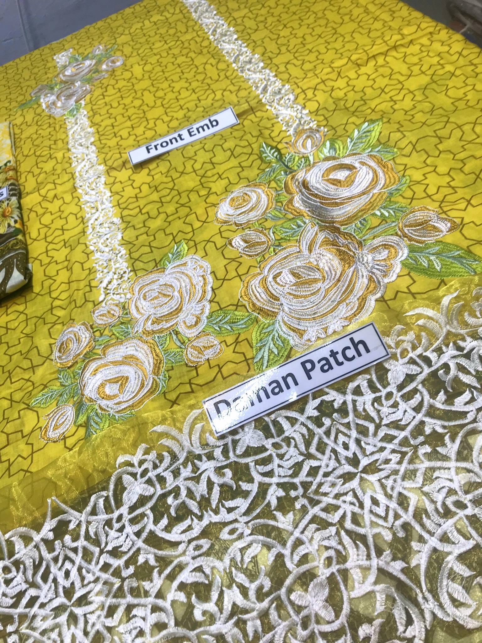 Brand Mausamary Embroidered 3PC Lawn Dress - Unstitched - Image 3