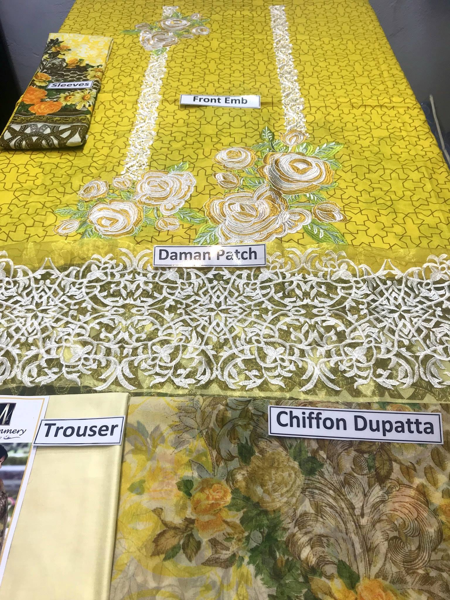 Brand Mausamary Embroidered 3PC Lawn Dress - Unstitched - Image 2