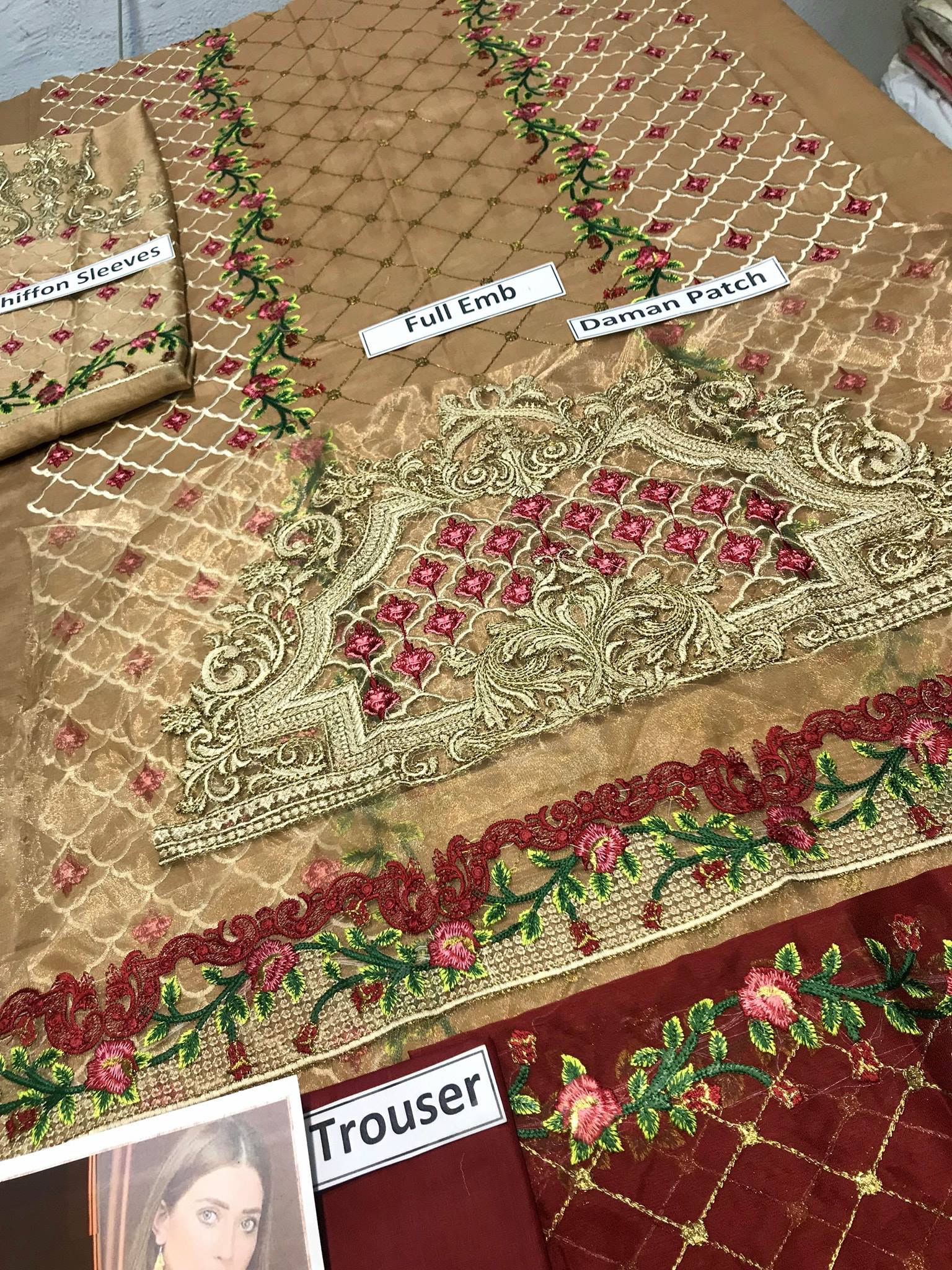 Brand Soigne Embroidered 3PC Lawn Dress with Chiffon Dupatta - Unstitched - Image 3