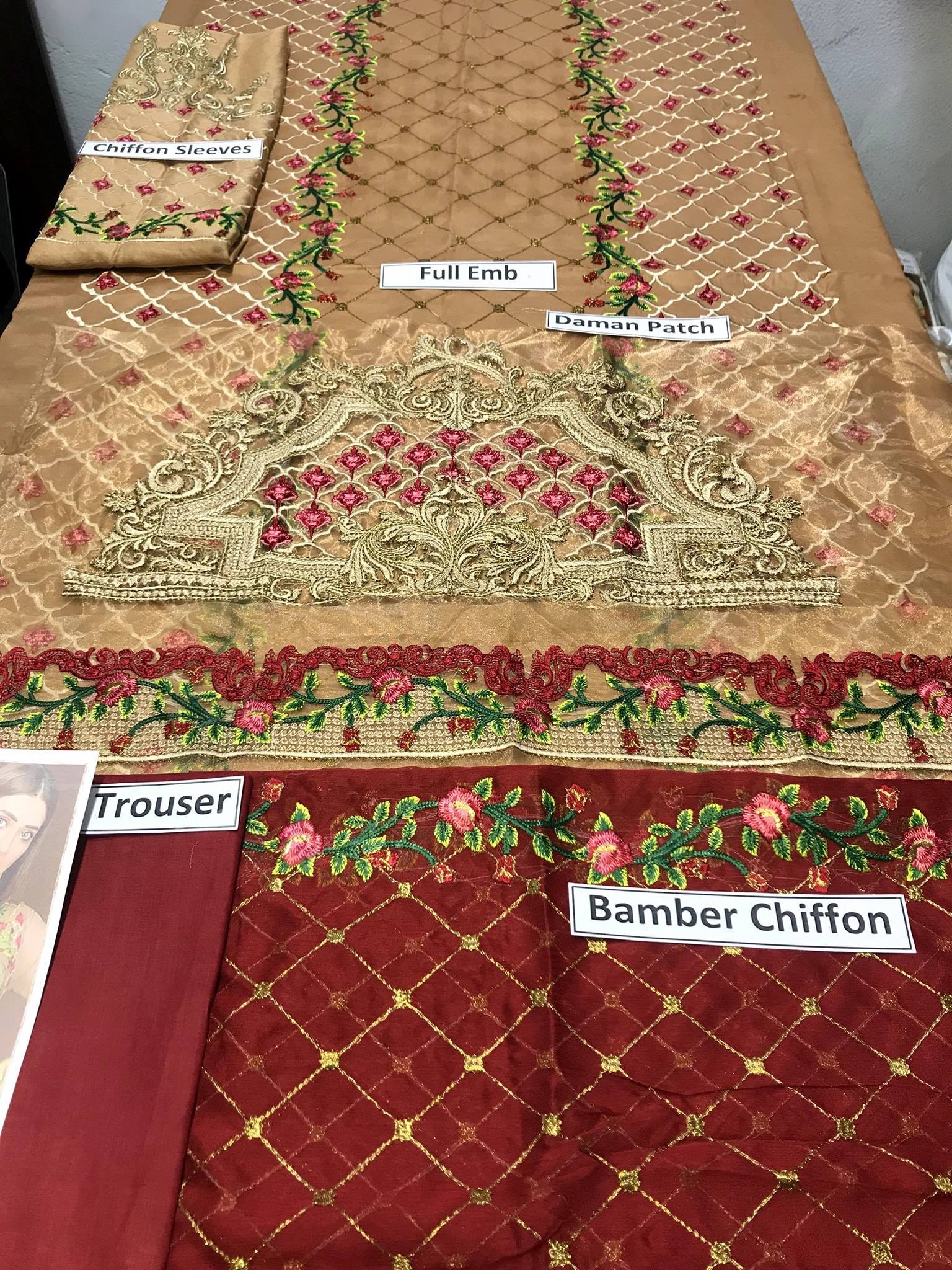 Brand Soigne Embroidered 3PC Lawn Dress with Chiffon Dupatta - Unstitched - Image 2