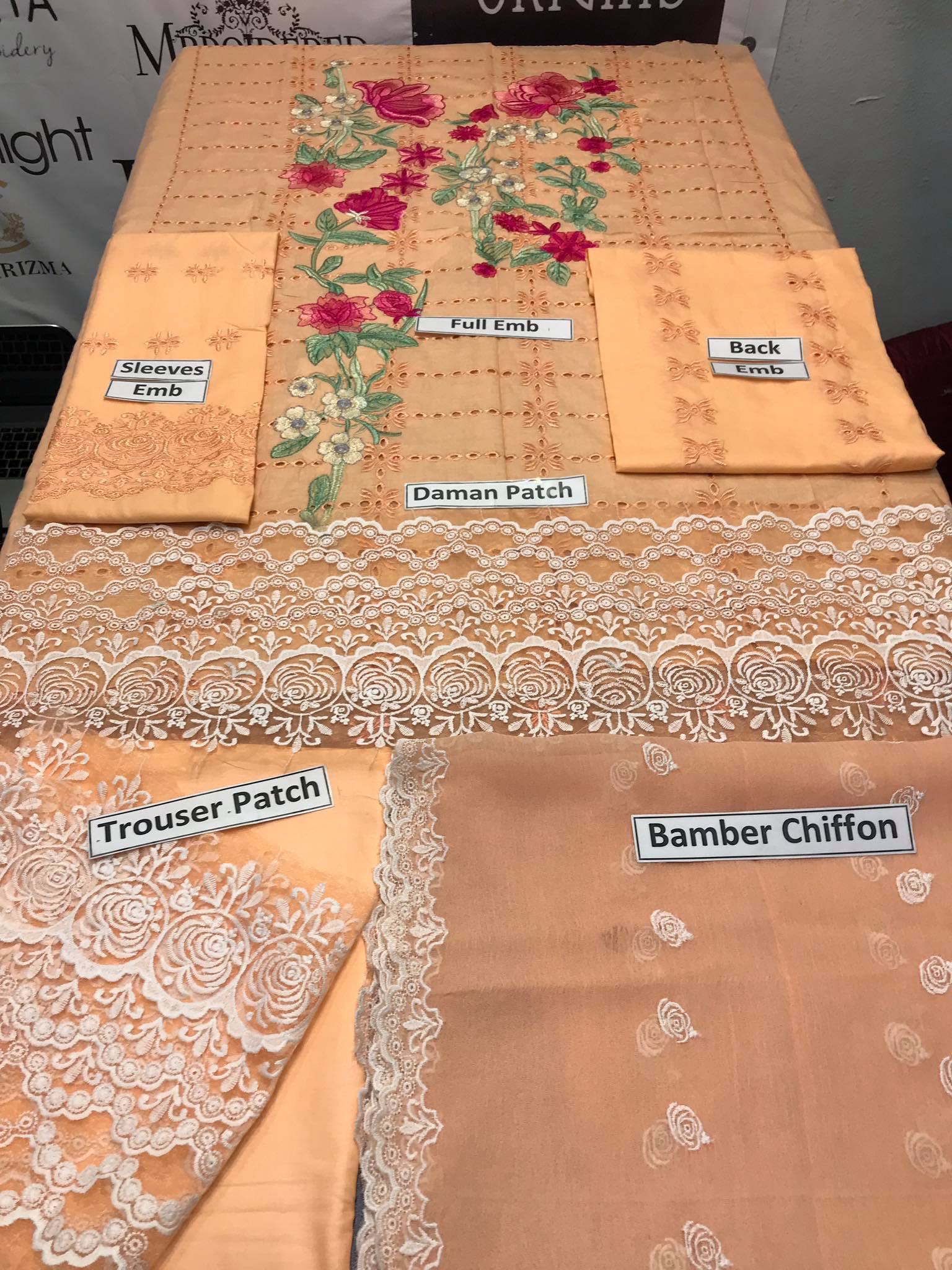 Brand Charizma Embroidered 3PC Lawn Dress with Bamber Chiffon Dupatta - Image 2