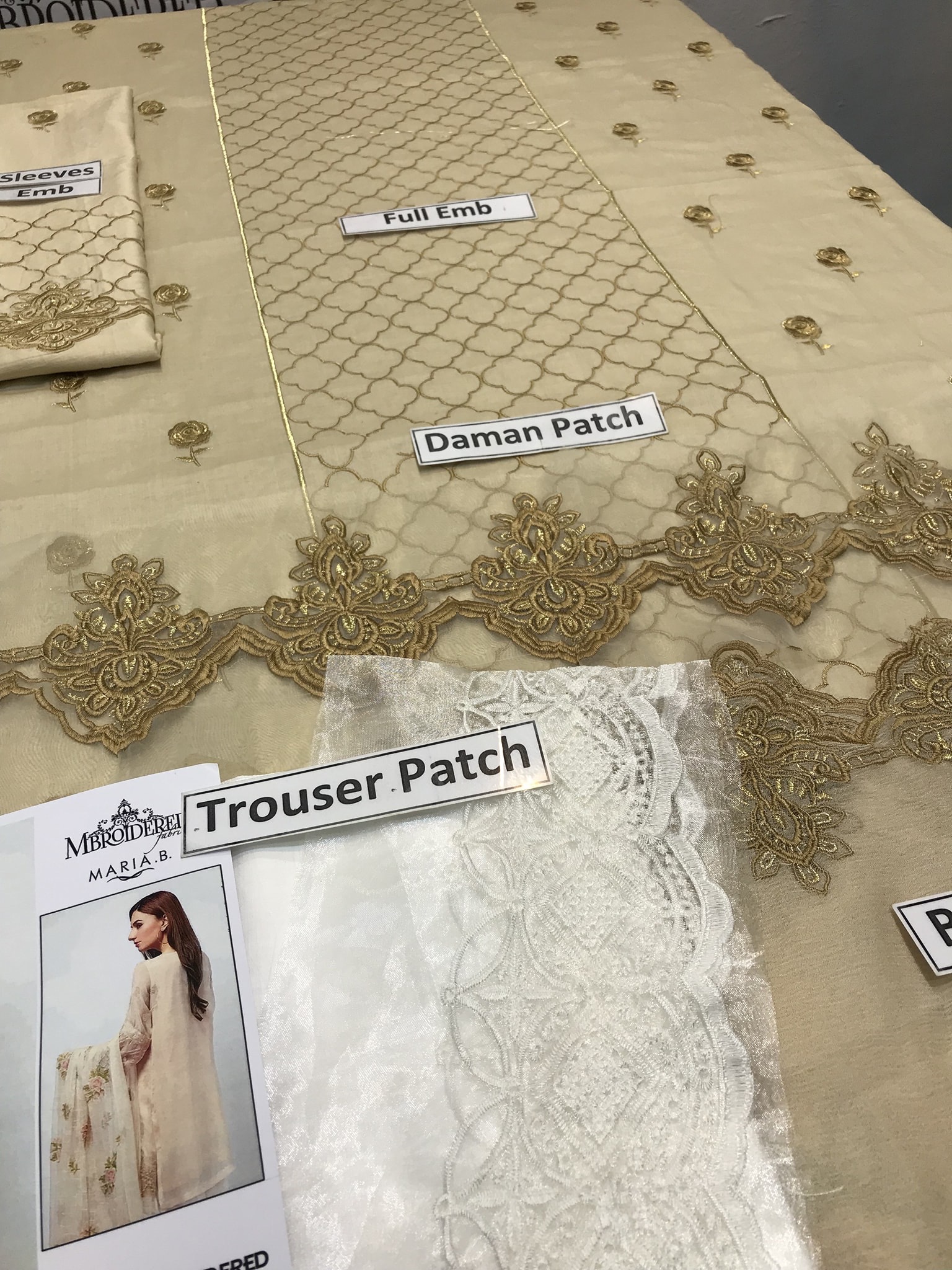 Brand Maria.B Embroidered 3PC Lawn Dress with Bamber Chiffon Dupatta - Image 3