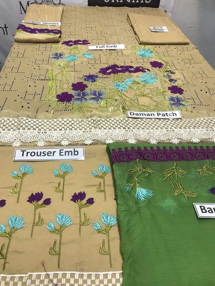 Brand Charizma Embroidered 3PC Lawn Dress with Bamber Chiffon Dupatta - Image 3