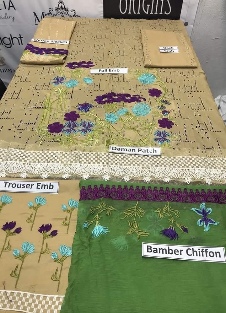 Brand Charizma Embroidered 3PC Lawn Dress with Bamber Chiffon Dupatta - Image 2