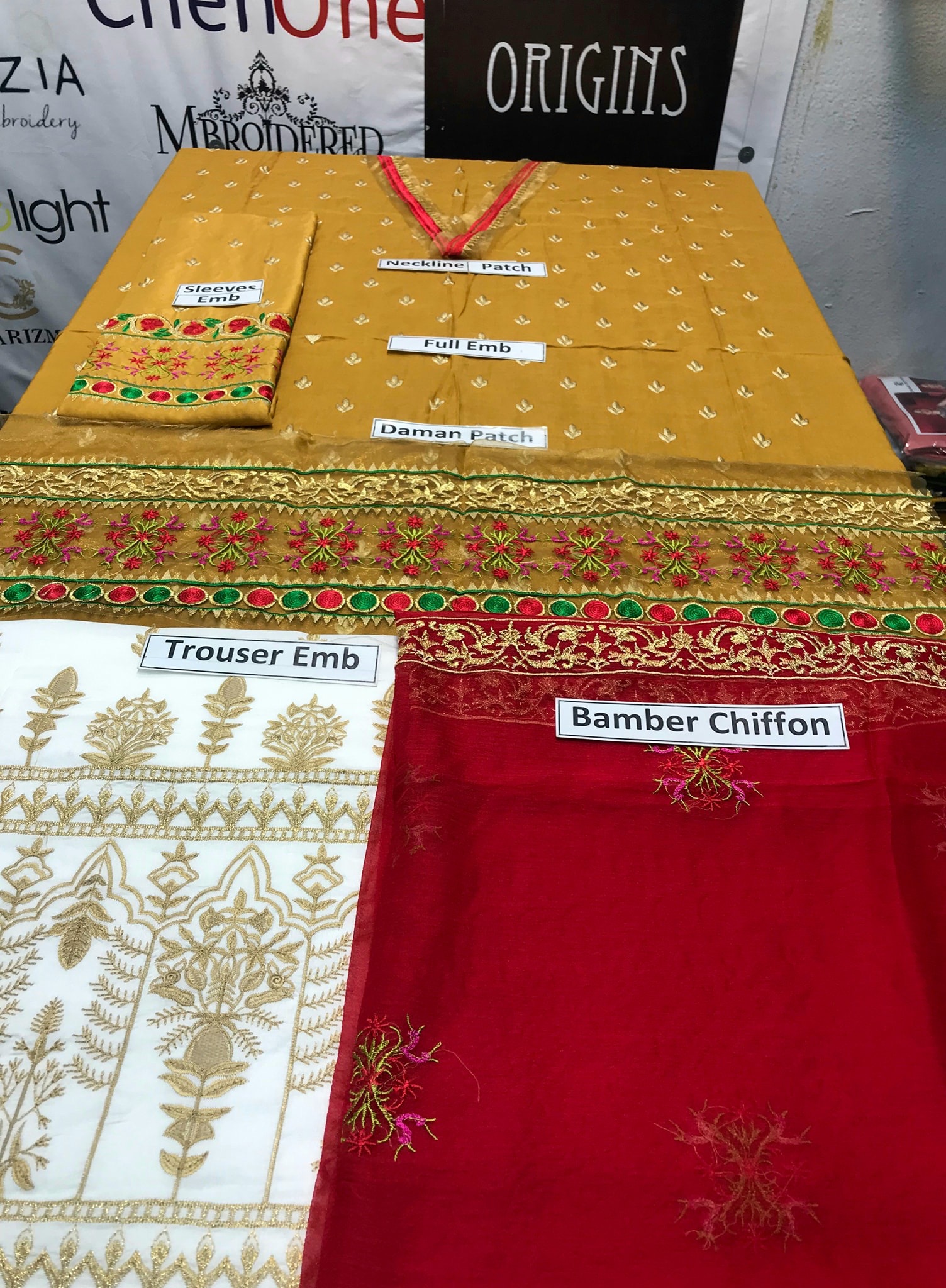 Brand Zahra Ahmed Embroidered 3PC Linen Dress with Bamber Chiffon Dupatta - Image 2