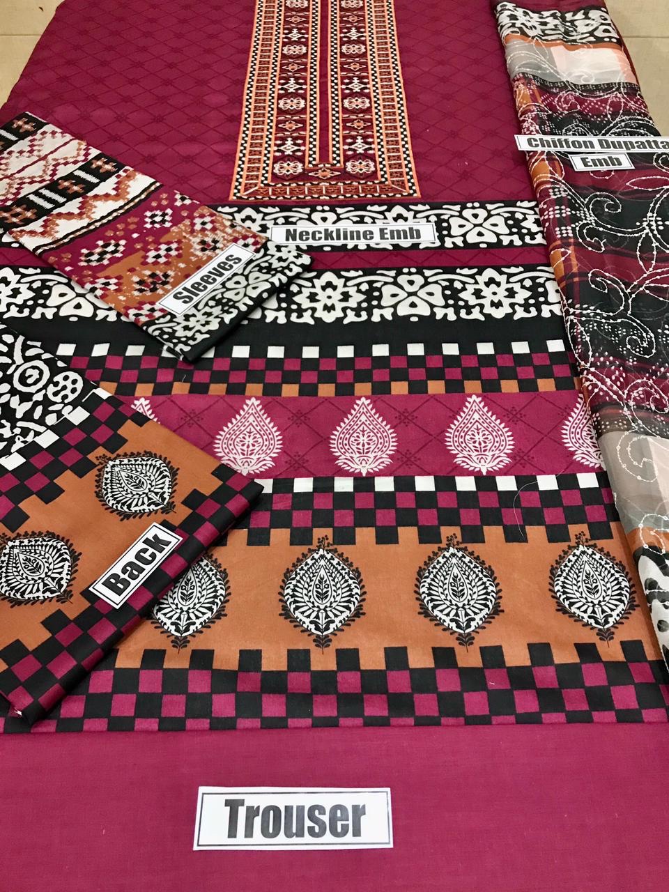 Unstitched Edenrobe D-2102 Embroidered Lawn 3PC - Image 2