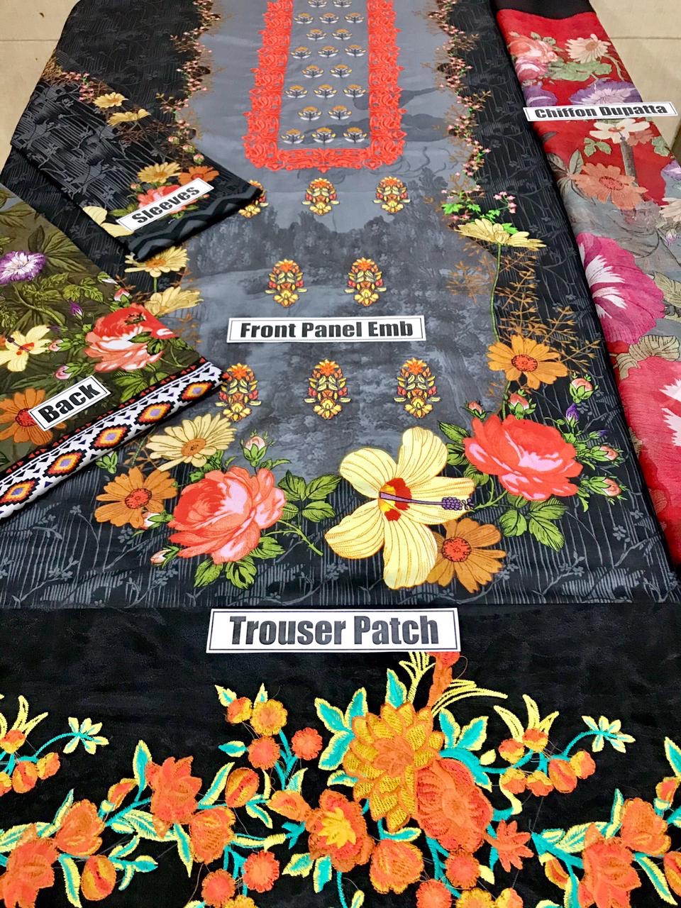 Unstitched Shaista D-2083 Embroidered Lawn 3PC - Image 2