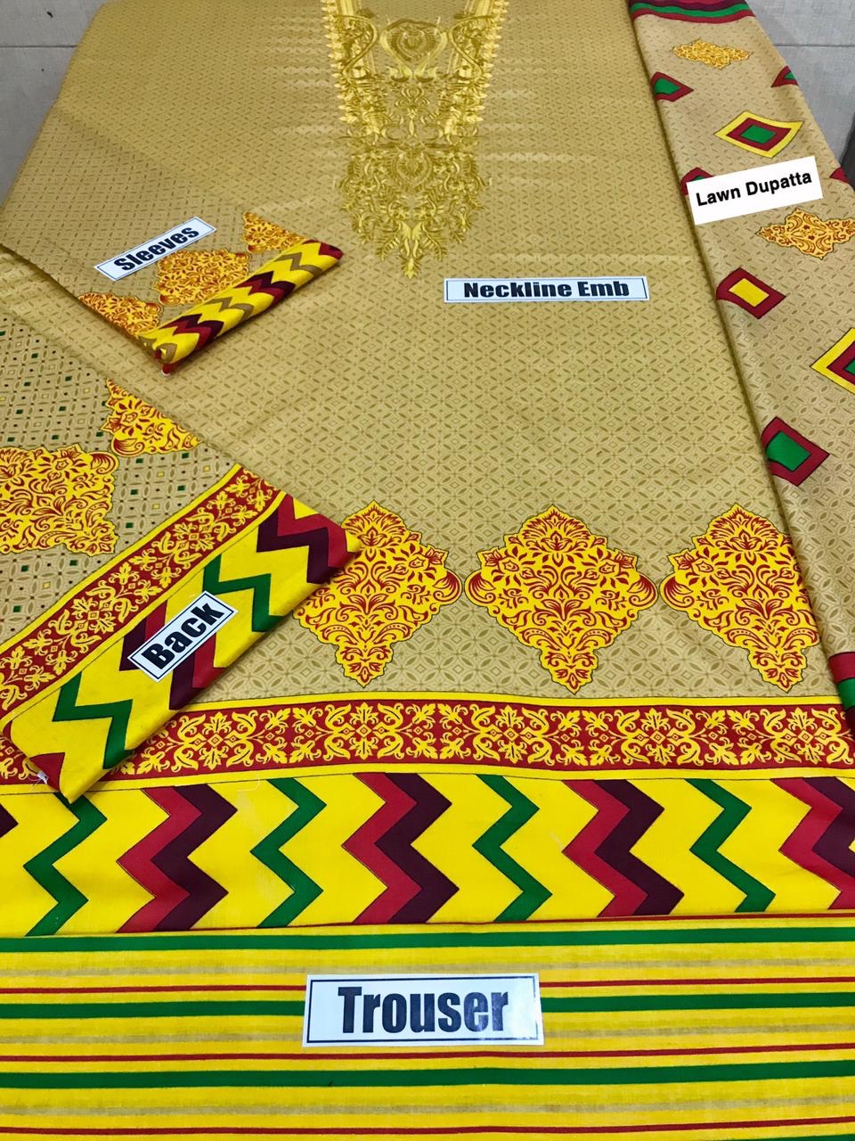 Unstitched Khaadi D-2098 Embroidered Lawn 3PC - Image 2