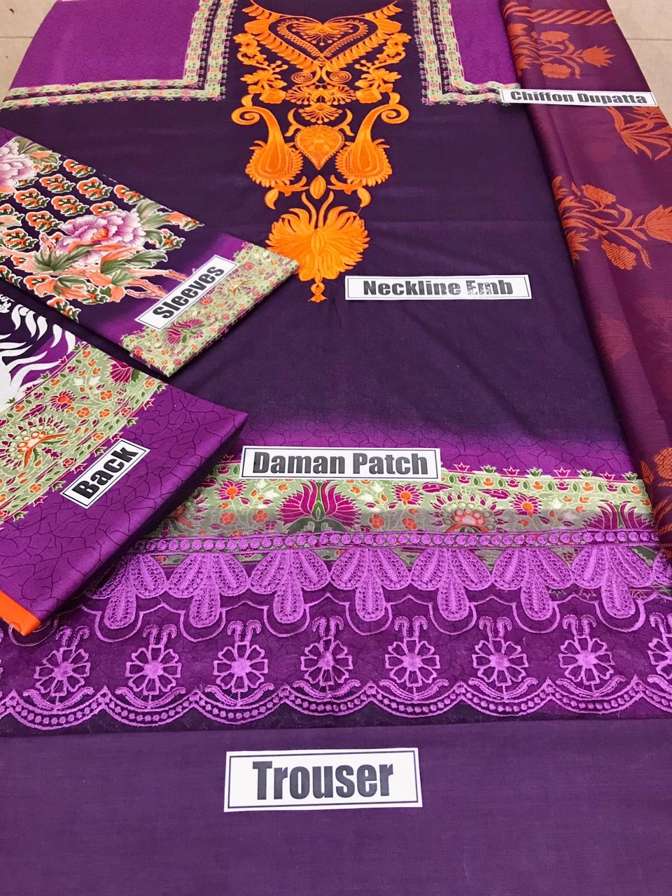 Unstitched Sana Safinaz D-2064-A Embroidered Lawn 3PC - Image 2