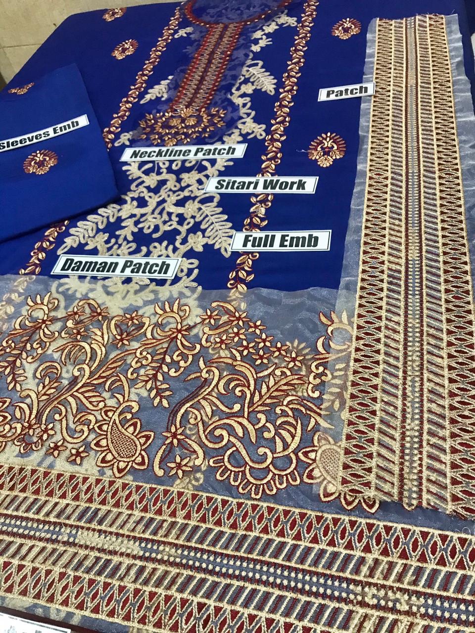 Unstitched Asifa & Nabeel TPC-1163 Embroidered Lawn 2PC - Image 3