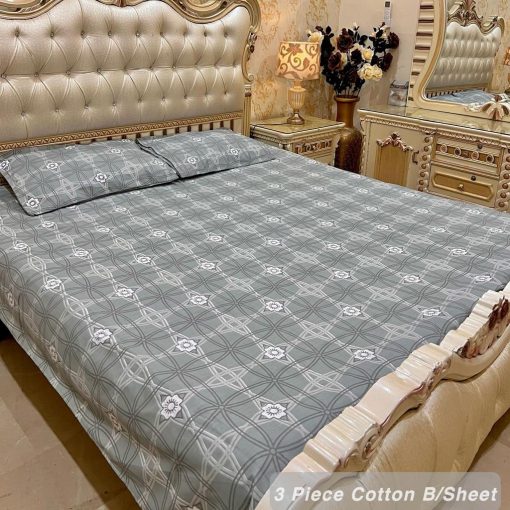 Cotton 3 Piece King Size Double Bedsheet