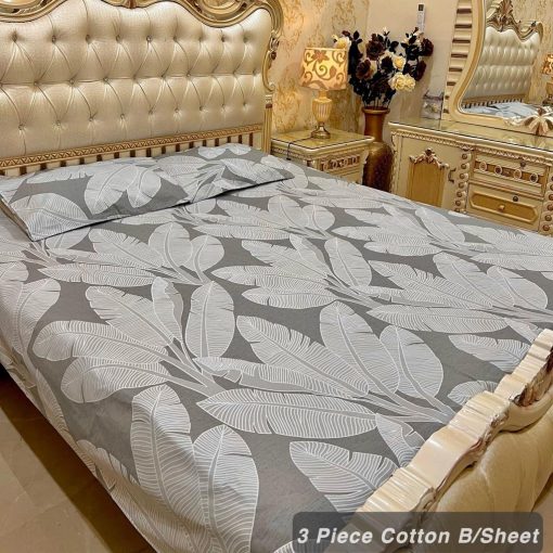 Cotton 3 Piece King Size Double Bedsheet