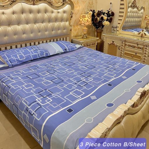 Cotton 3 Piece King Size Double Bedsheet