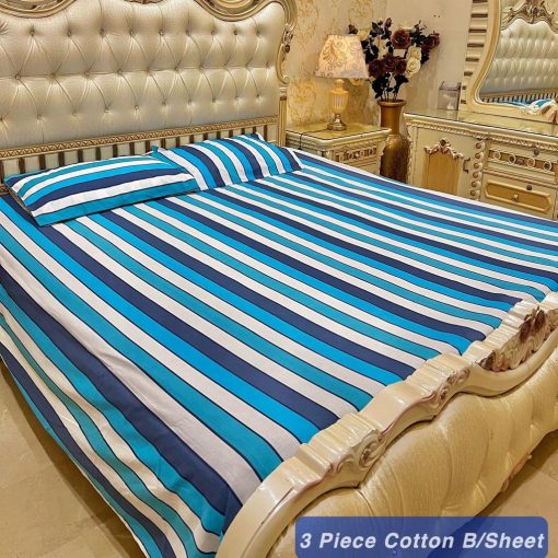 Cotton 3 Piece King Size Double Bedsheet
