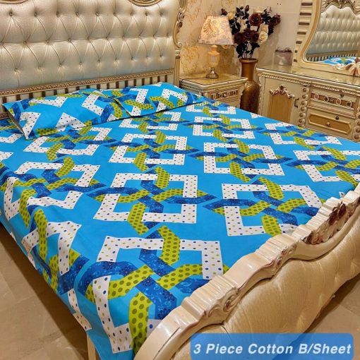 Cotton 3 Piece King Size Double Bedsheet