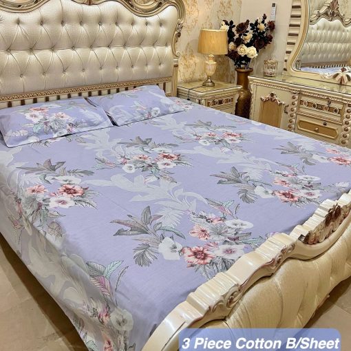 Cotton 3 Piece King Size Double Bedsheet