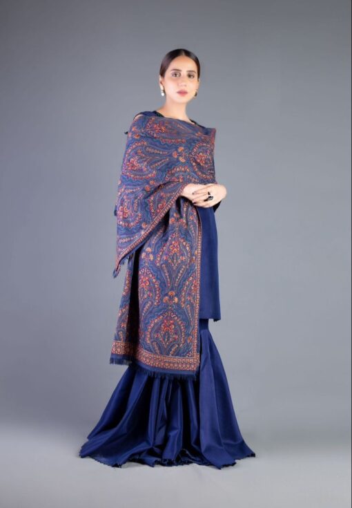 bareeze embroidered dhanak suit