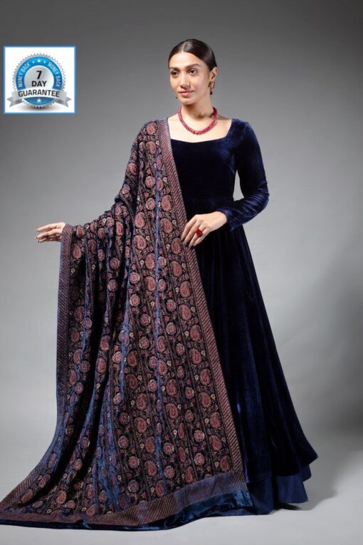 bareeze embroidered dhanak suit