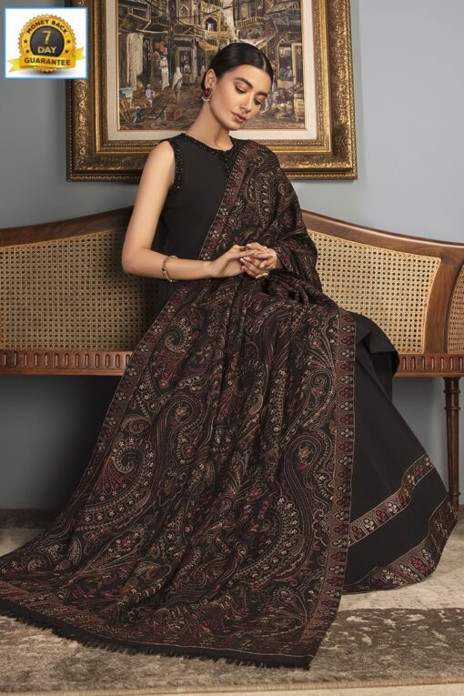 bareeze embroidered dhanak suit