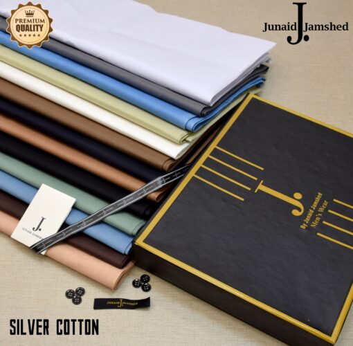 junaid jamshed silver cotton