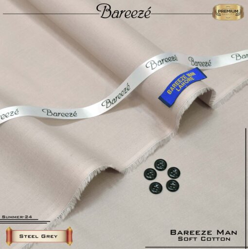 bareeze soft cotton steel grey