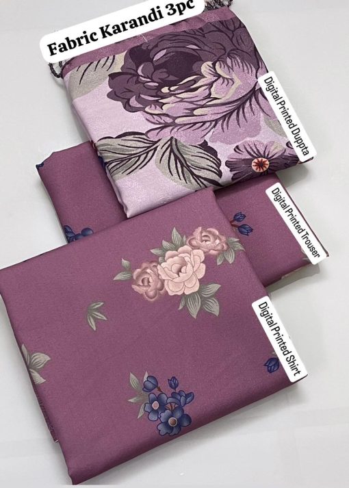 Baroque Digital Printed Karandi-3PC - Image 2